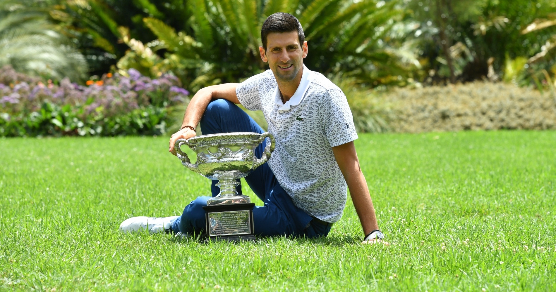 Novak Djokovic after his 2020 Australian Open title