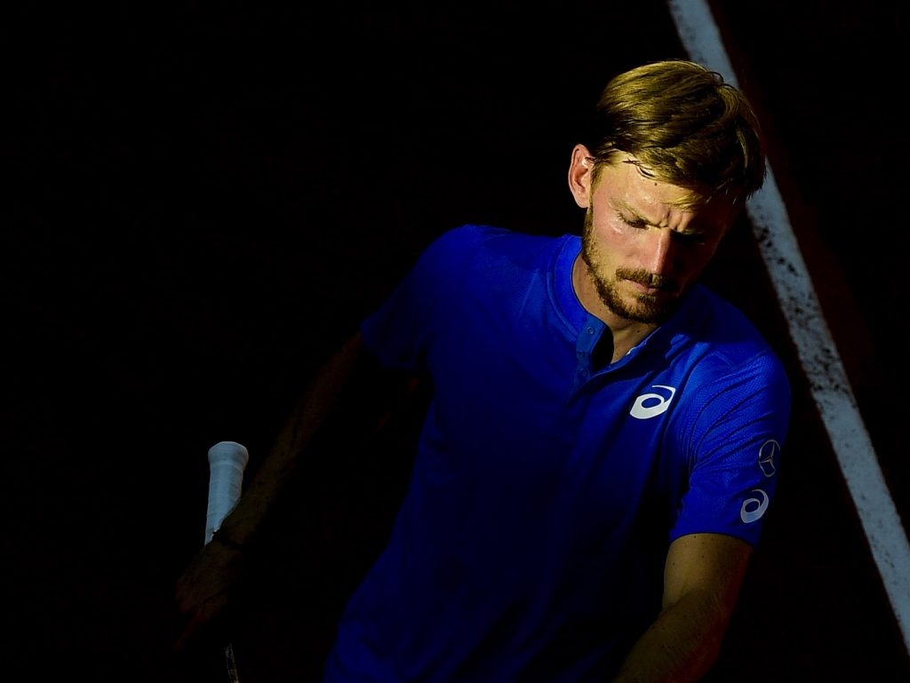 David Goffin playing at 2019 Roland-Garros on clay