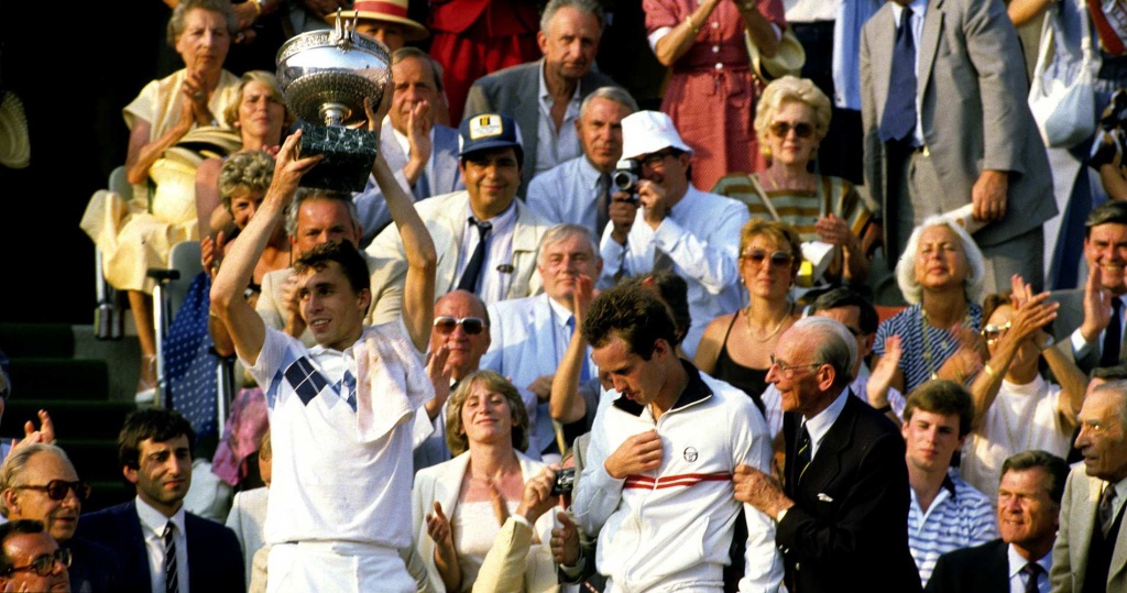 1984 French Open winner Ivan Lendl and the runner-up John McEnroe