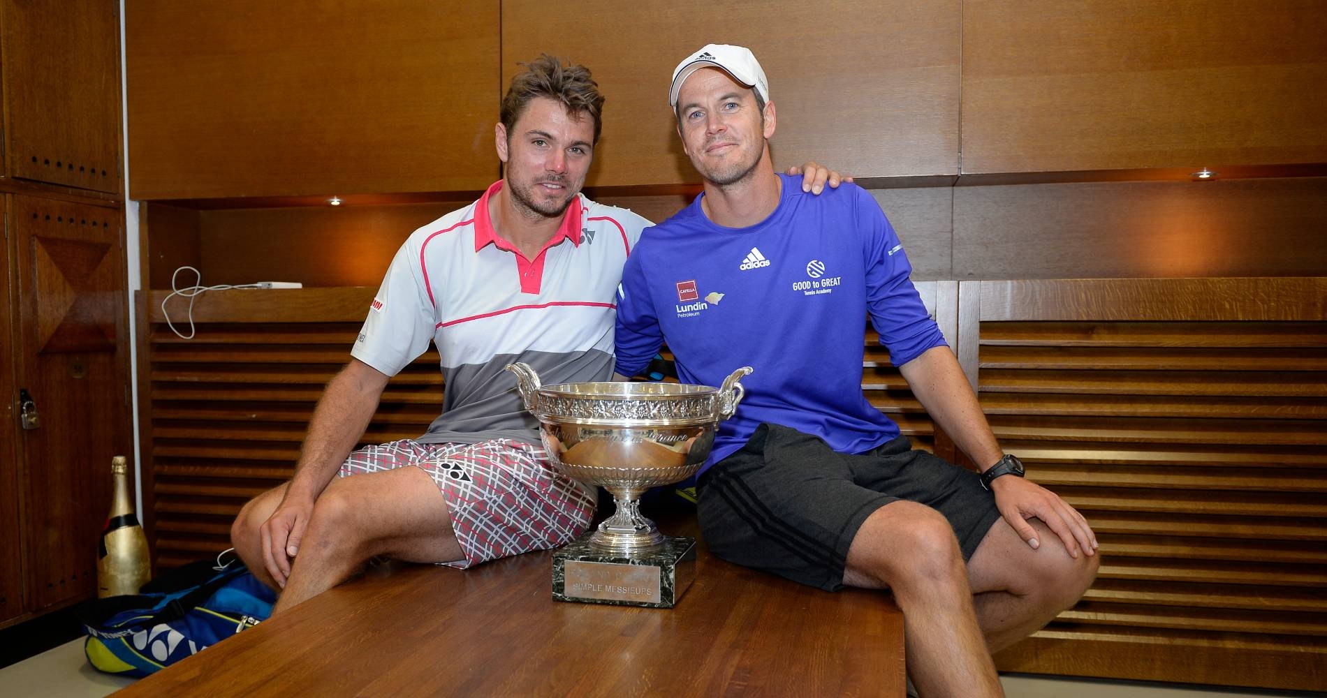 Stan Wawrinka and his coach Magnus Norman, Roland-Garros 2015