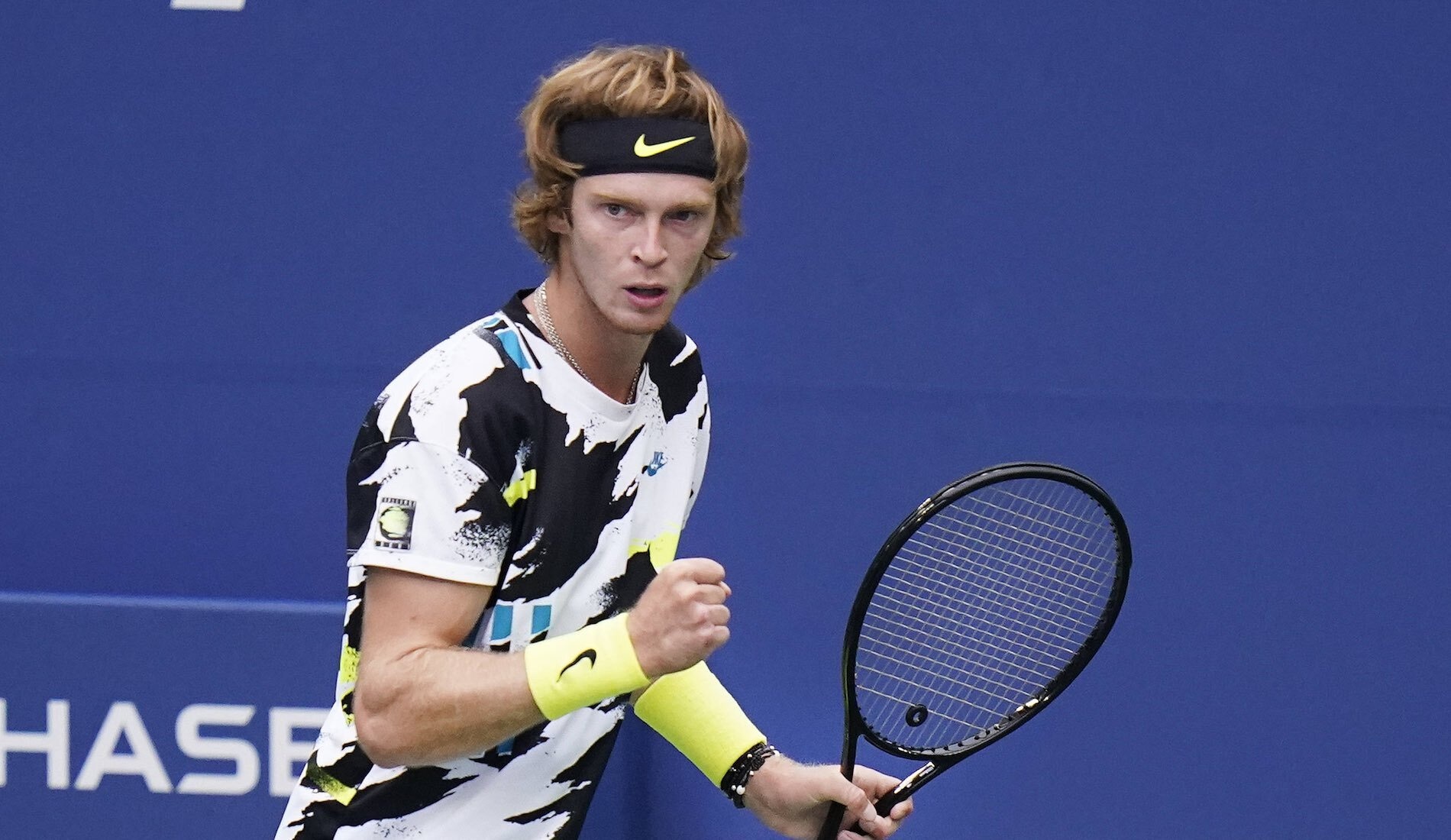 Andrey Rublev at US Open against Matteo Berrettini
