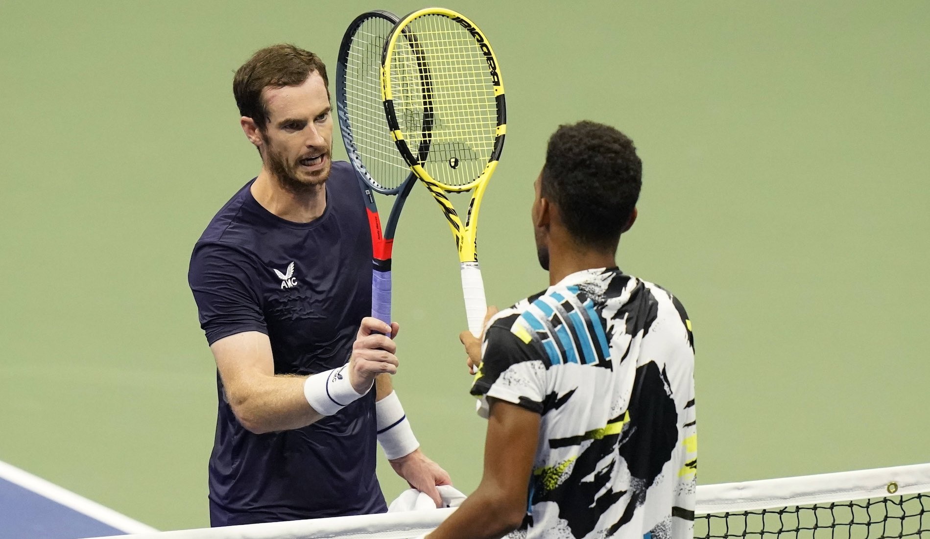 Andy Murray and Felix Auger Aliassime, US Open second round, September 2020