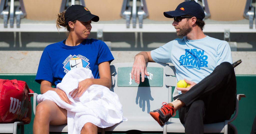 Madison Keys and her coach, Roland-Garros, 2019
