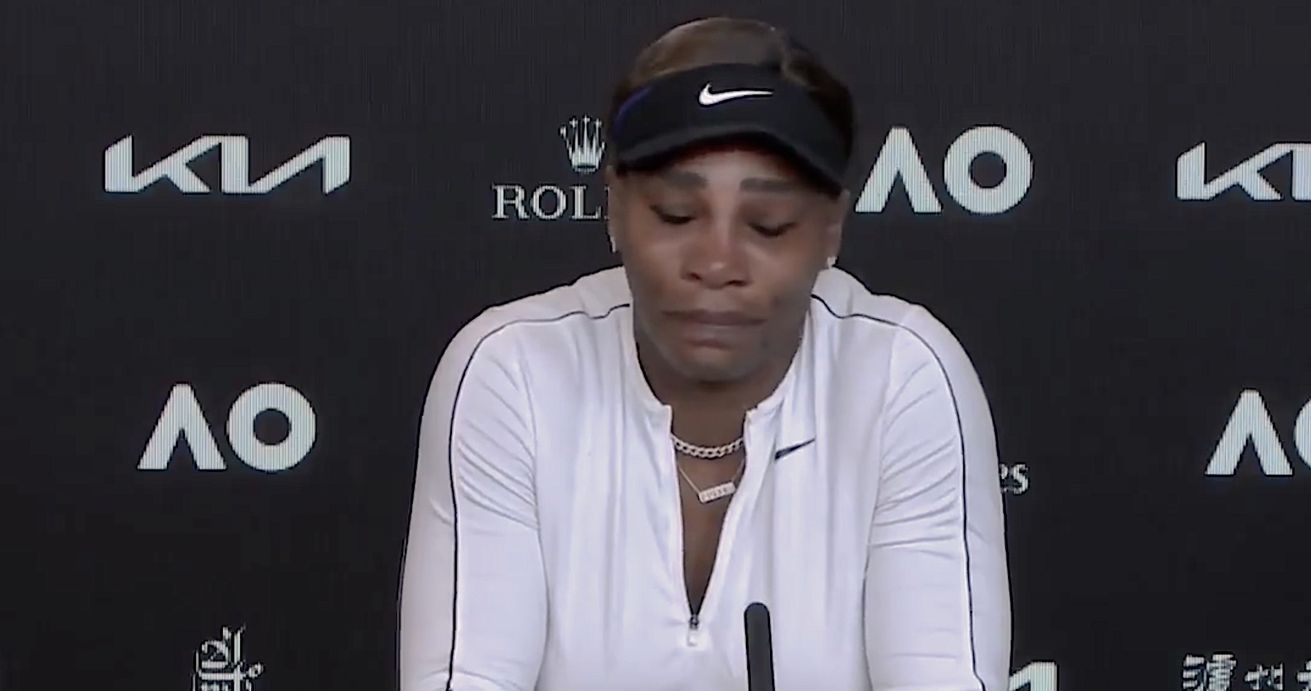 Serena Williams tears, Melboure, 2021