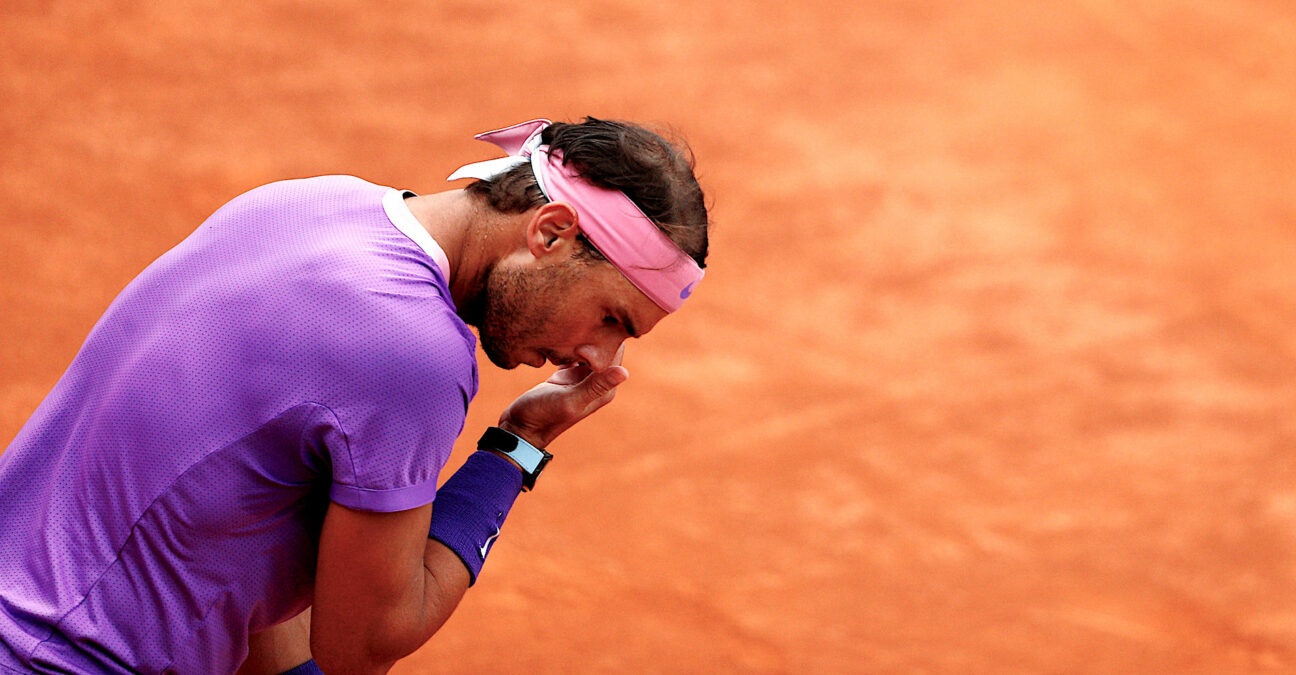 Rafael Nadal reacts during his final match against Novak Djokovic