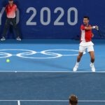 Novak Djokovic and Nina Stojanovic - JO 2020