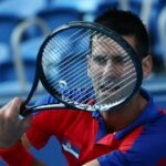 Ariake Tennis Park - Tokyo, Japan - July 24, 2021. Novak Djokovic of Serbia in action