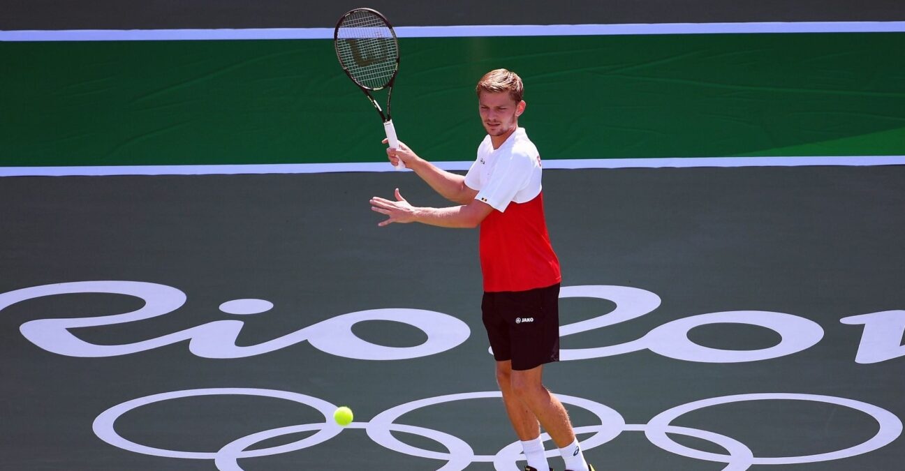 Goffin David of Belgium during tennis training session before the Rio 2016 Summer Olympic