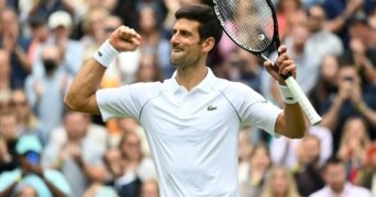 Novak Djokovic at Wimbledon in 2021