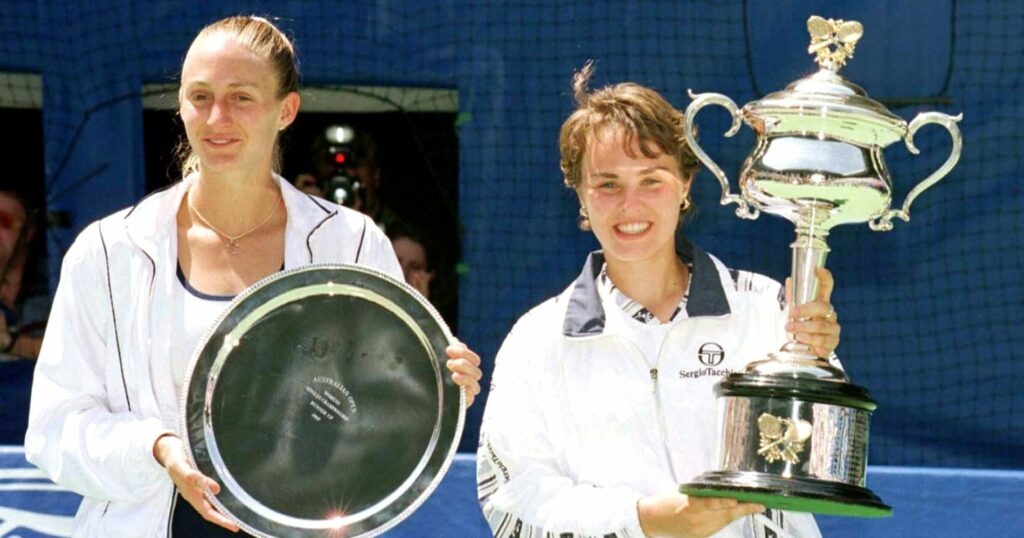 Steffi Graf & Martina Hingis at the Australian Open in 1997