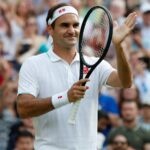 Roger Federer at Wimbledon in 2021