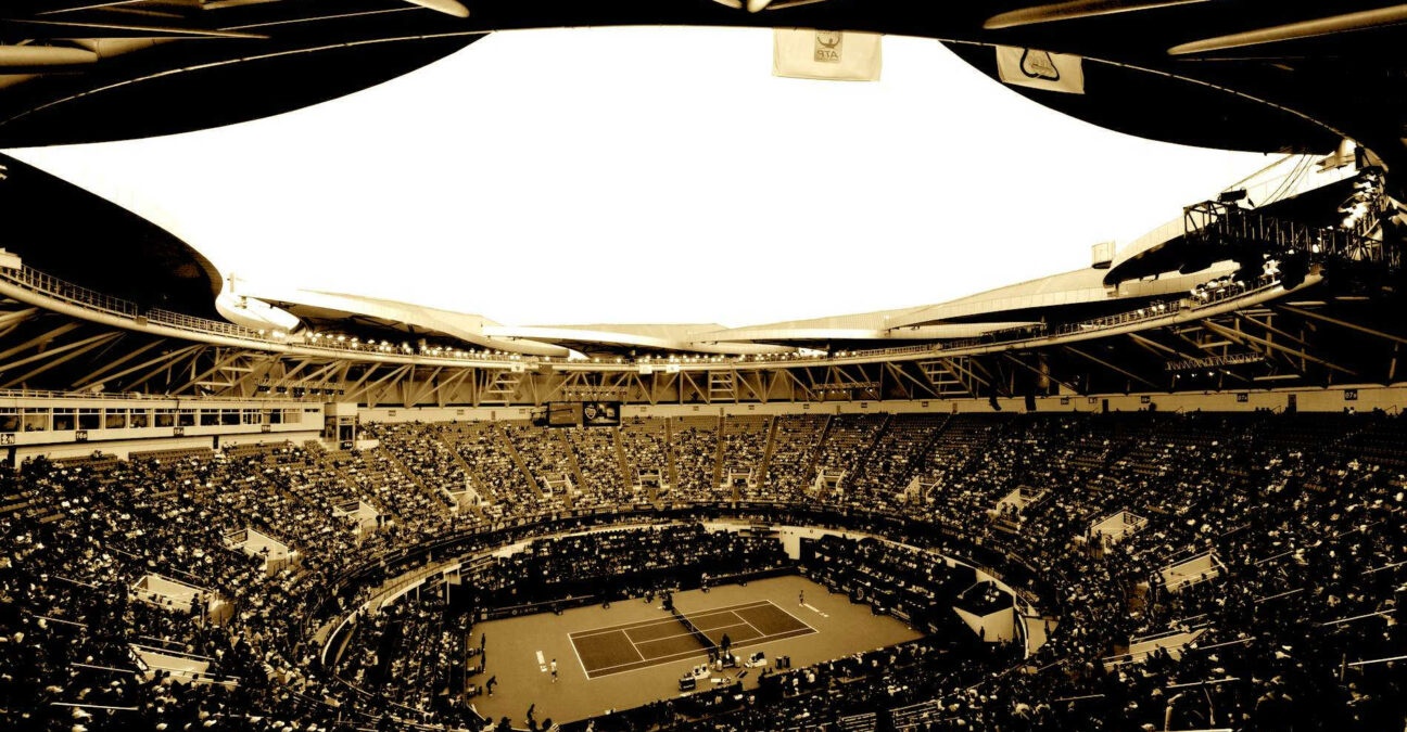 Shanghai Center Court in Black and White after 2021 cancellation