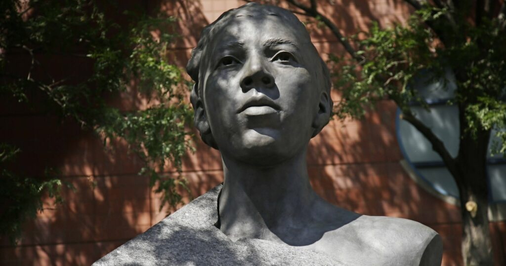 Althea Gibson's statue at the Billie Jean King Tennis Centre
