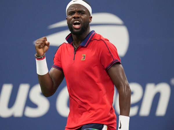 Frances Tiafoe of the United States reacts
