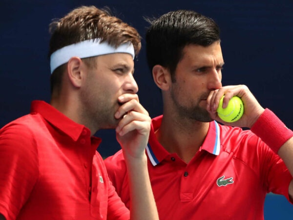 Novak Djokovic and Filip Krajinovic from team Serbia, 2021