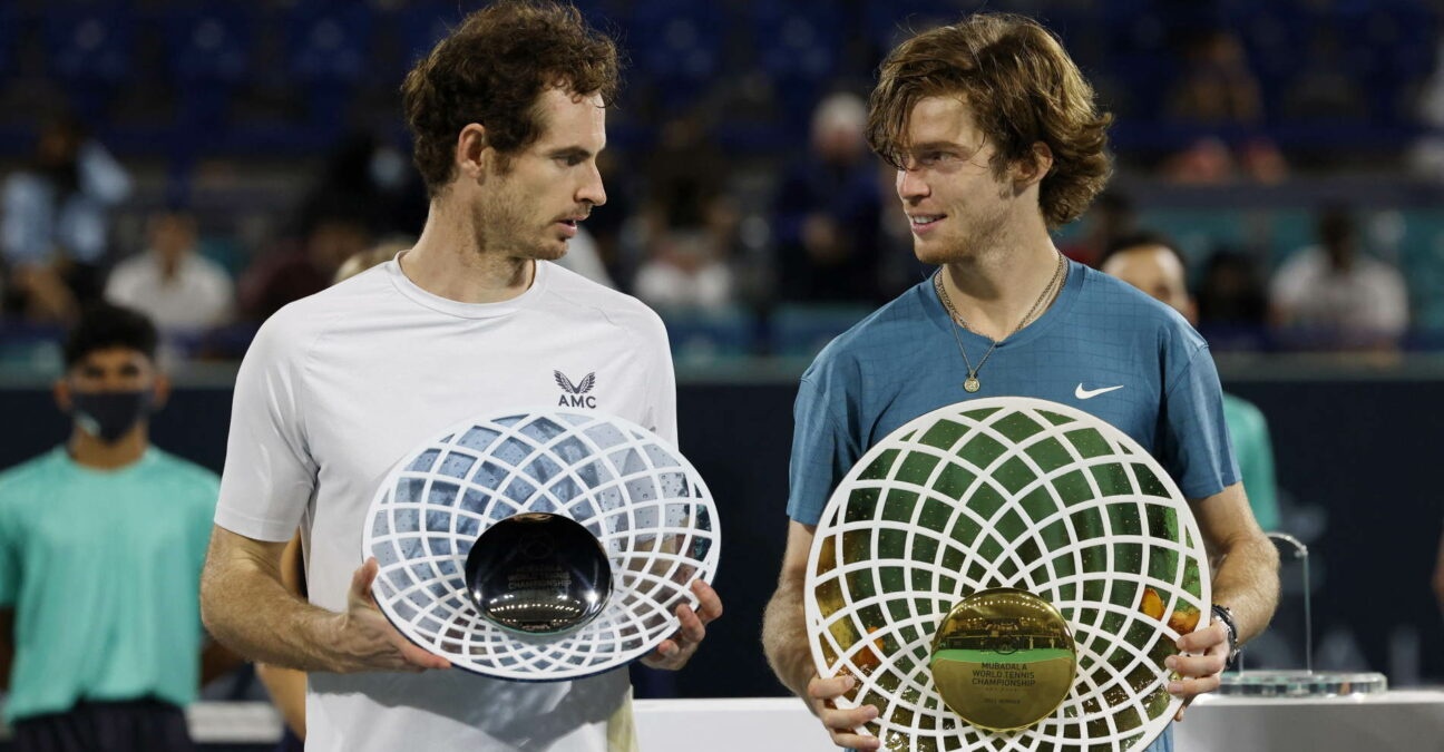Andy Murray et Andrey Rublev, à Abou Dabi en 2021