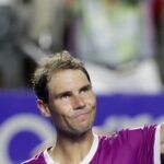 Spain's Rafael Nadal celebrates winning his match against Denis Kudla of the U.S. at the Abierto Mexicano Open in Acapulco
