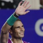Spain's Rafael Nadal celebrates winning his round of 16 match against Stefan Kozlov of the U.S. at the Abierto Mexicano Open in Acapulco