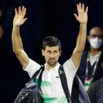 Serbia's Novak Djokovic waves to the crowd after he loses his quarter final match against Czech Republic's Jiri Vesely at the Dubai Tennis Championships