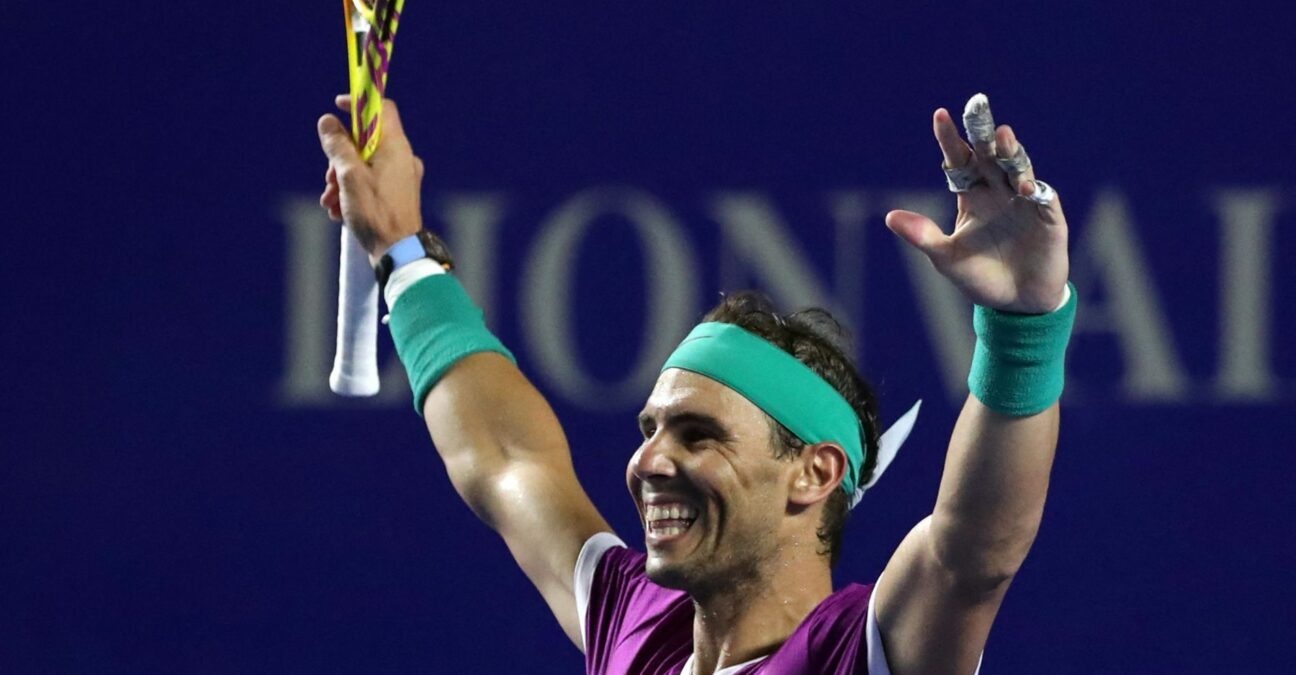 Spain's Rafael Nadal celebrates winning the final against Britain's Cameron Norrie at the ATP 500 Abierto Mexicano