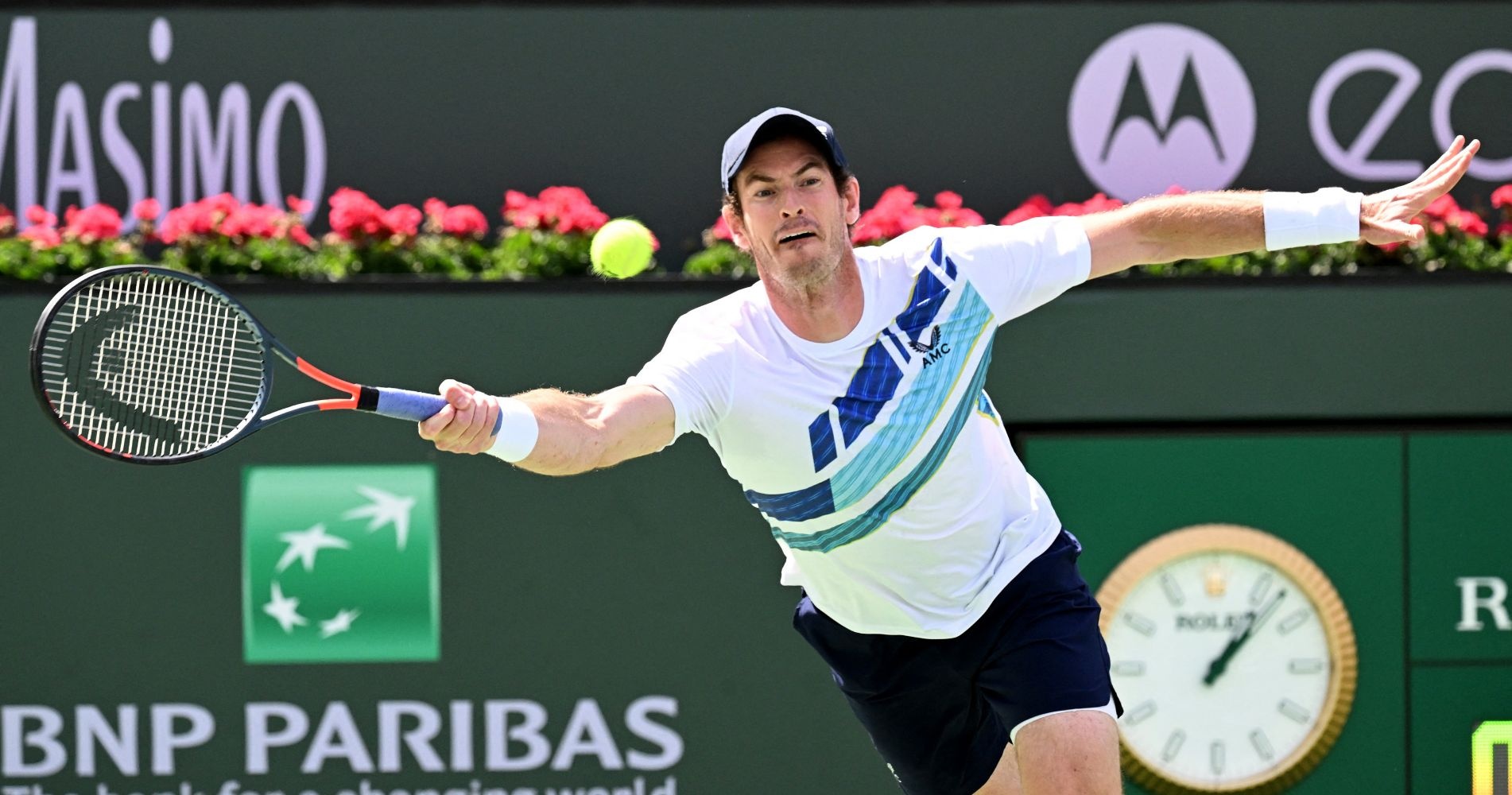 Andy Murray (GBR) during a second round match at the BNP Paribas Open at the Indian Wells Tennis Garden.