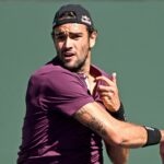 Matteo Berrettini at the BNP Paribas Open at the Indian Wells Tennis Garden.