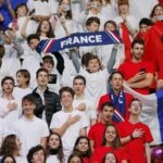 France fans before the match between France's Jo-Wilfried Tsonga and Serbia's Filip Krajinovic
