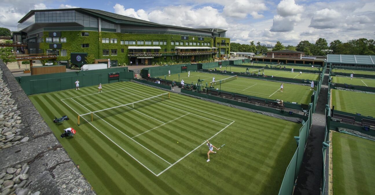 General view over the outside courts at Wimbledon