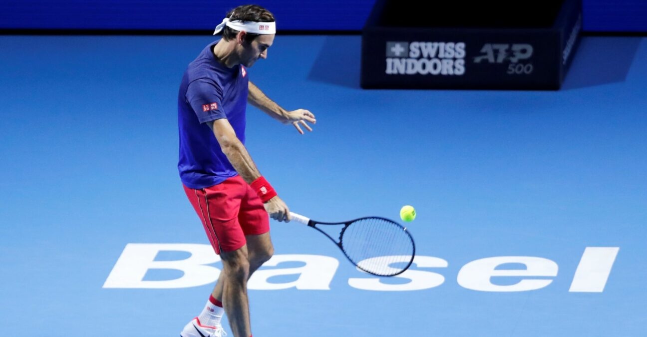 Switzerland's Roger Federer during practice at St. Jakobshalle, Basel, Switzerland in October 2019