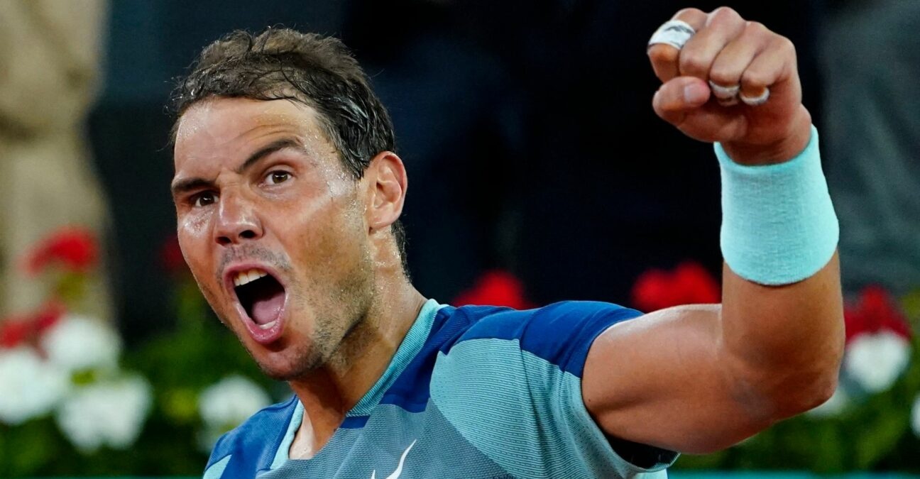 Spain's Rafael Nadal celebrates after winning his second round match against Serbia's Miomir Kecmanovic