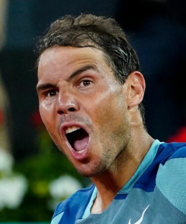 Spain's Rafael Nadal celebrates after winning his second round match against Serbia's Miomir Kecmanovic