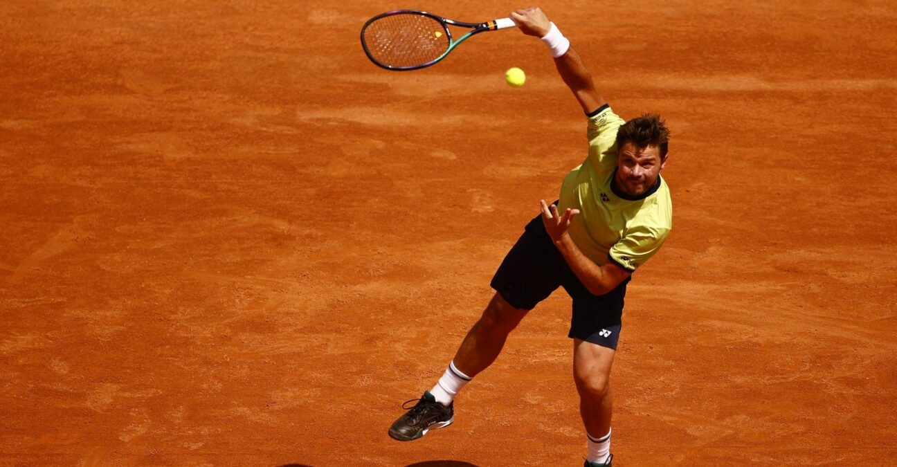 Switzerland's Stan Wawrinka in action during his first round match at the ATP Masters 1000 in Rome