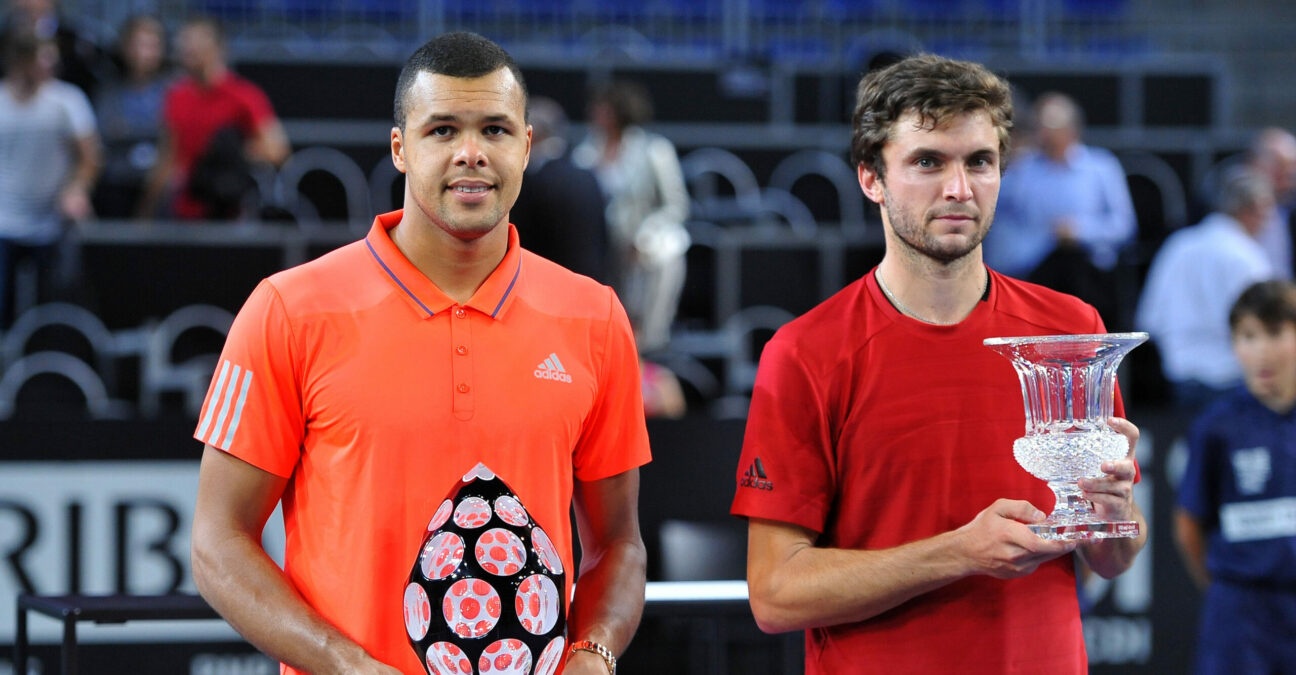 Jo Wilfried Tsonga and Gilles Simon at the Moselle Open in Metz in 2015