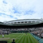 General view of the Centre Court at Wimbledon in 2021