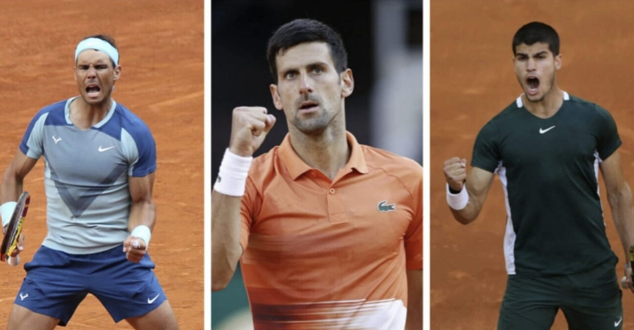 Rafael Nadal, Novak Djokovic, Carlos Alcaraz