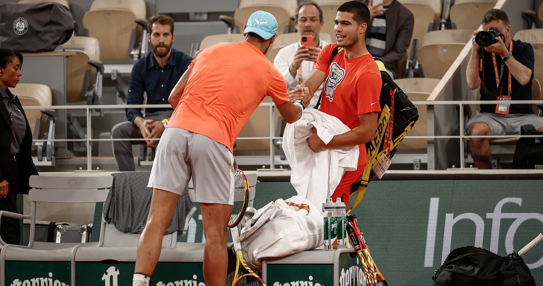 Nadal and Alcaraz RG practice