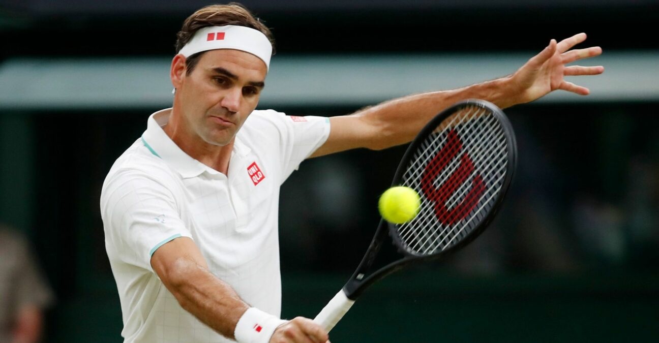 Switzerland's Roger Federer in action at Wimbledon