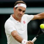 Switzerland's Roger Federer in action at Wimbledon