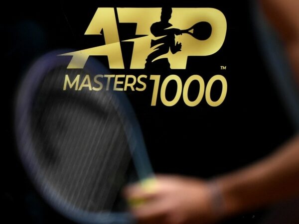 ATP Tour ATP Masters 1000 logo at the Internazionali BNL D'Italia tennis tournament at Foro Italico in Rome, Italy