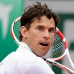Dominic Thiem in action during his first round match at Roland Garros