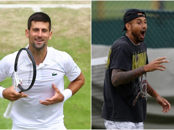Novak Djokovic and Nick Kyrgios at Wimbledon 2022
