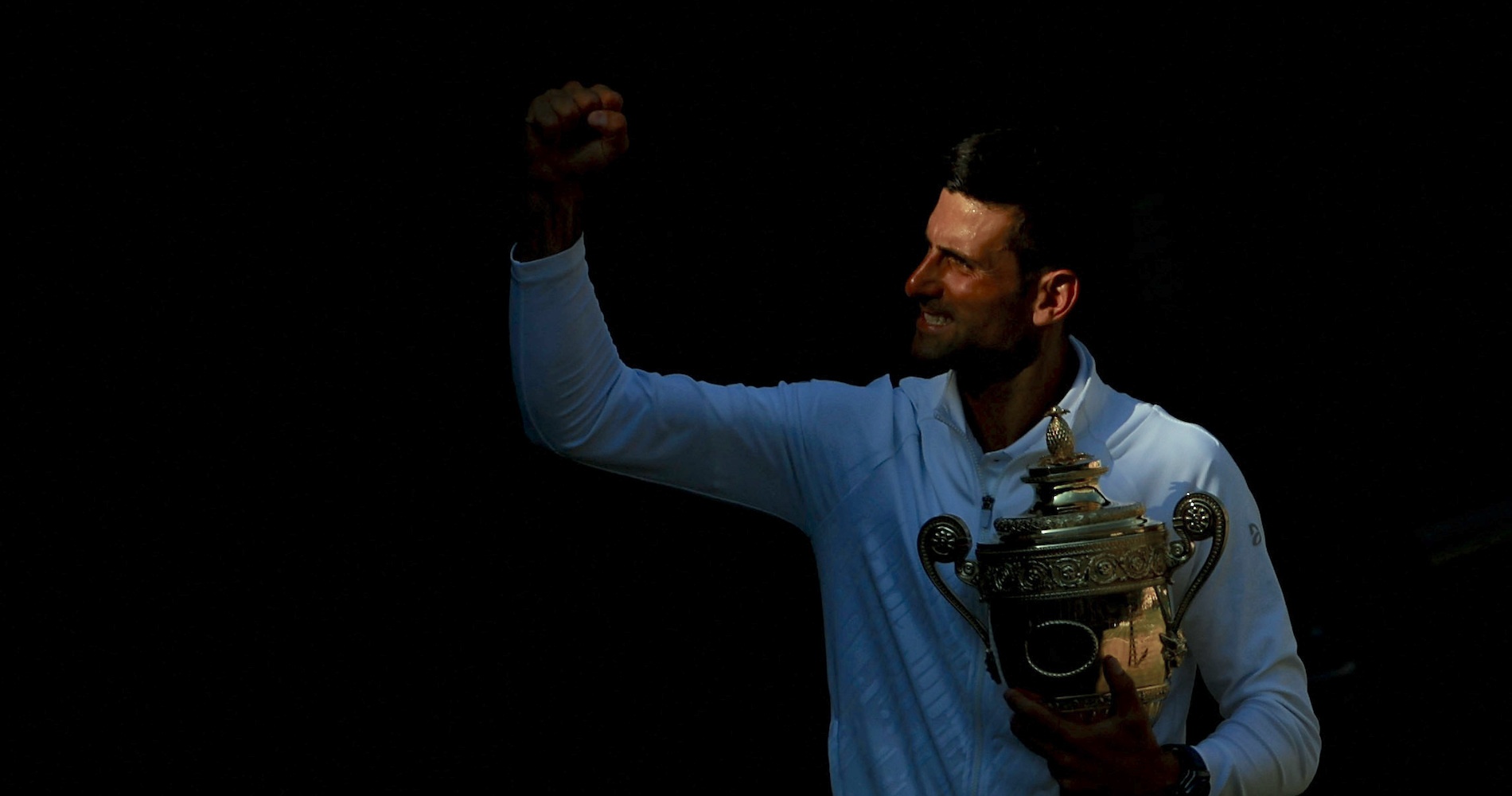 Novak Djokovic, isolated, Wimbledon 2022