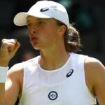 Iga Swiatek, who leads the WTA rankings, at Wimbledon, 2022