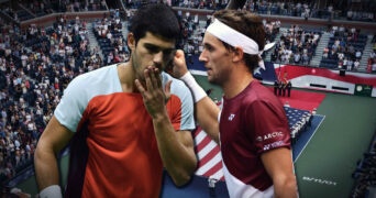 Carlos Alcaraz and Casper Ruud before the US Open final