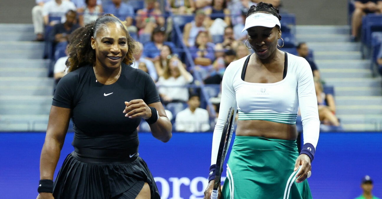 Venus Williams and Serena Williams at the 2022 US Open