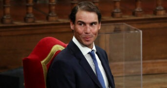 Rafael Nadal after receiving the 'Camino Real' award from Spain's King Felipe