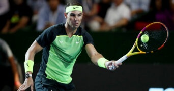 Rafael Nadal during an exhibition match in Buenos Aires in November 2022