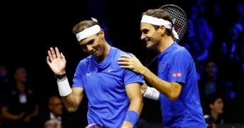 Nadal and Federer at the 2022 Laver Cup