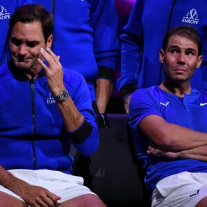 Roger Federer and Rafael Nadal at the 2022 Laver Cup in London