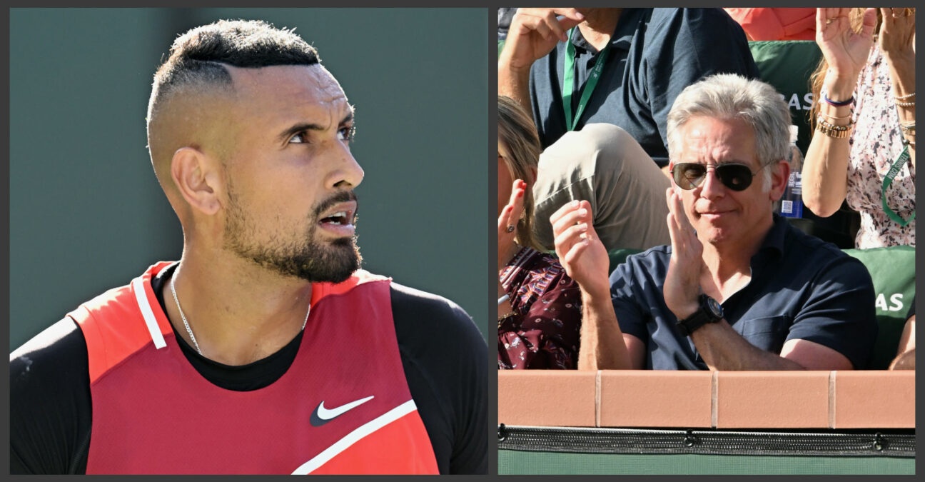 Nick Kyrgios and Ben Stiller at the 2022 Indian Wells Masters